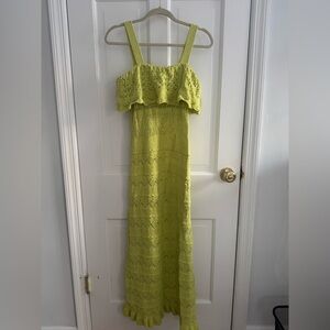 Zara Lime Green Sleeveless Knit Maxi Dress